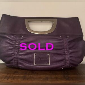 💜 B. Makowsky leather clutch